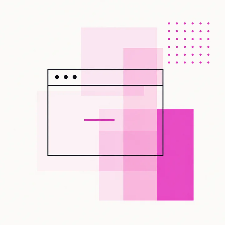 Abstrakte Browser-Komposition in den Pulse-Digital-Farben
